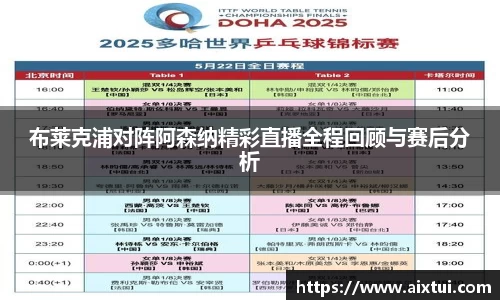 布莱克浦对阵阿森纳精彩直播全程回顾与赛后分析